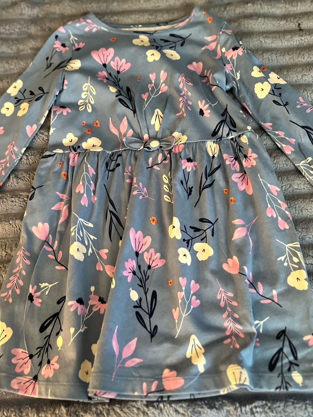 Carter's Gray Floral Print Dress with Pink and Yellow Accents